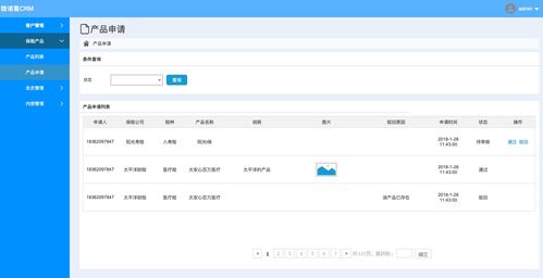 保險銷售類crm后臺管理系統 axure rp原型
